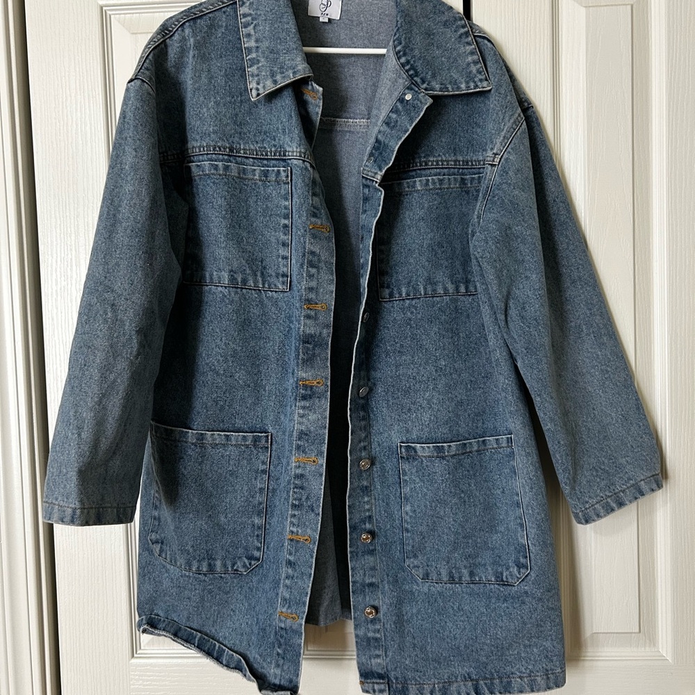 Women's Vintage Blue Denim Chore Coat